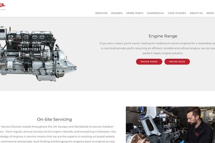 Gardner Marine Diesels - Website Design Canterbury
