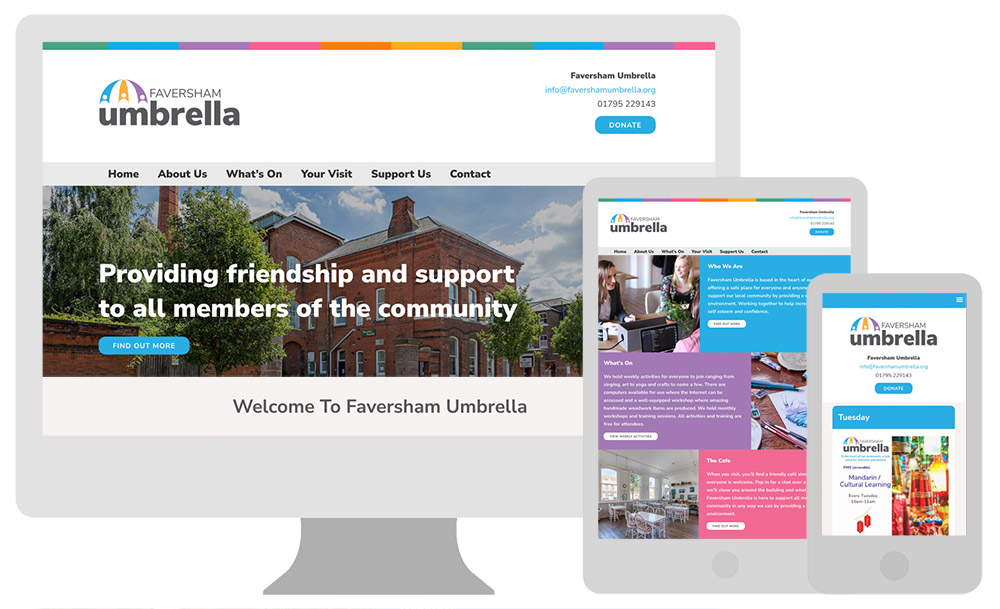 Faversham Umbrella – Web Design & Photography