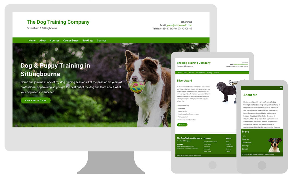 The Dog Training Company – Website Re-Design