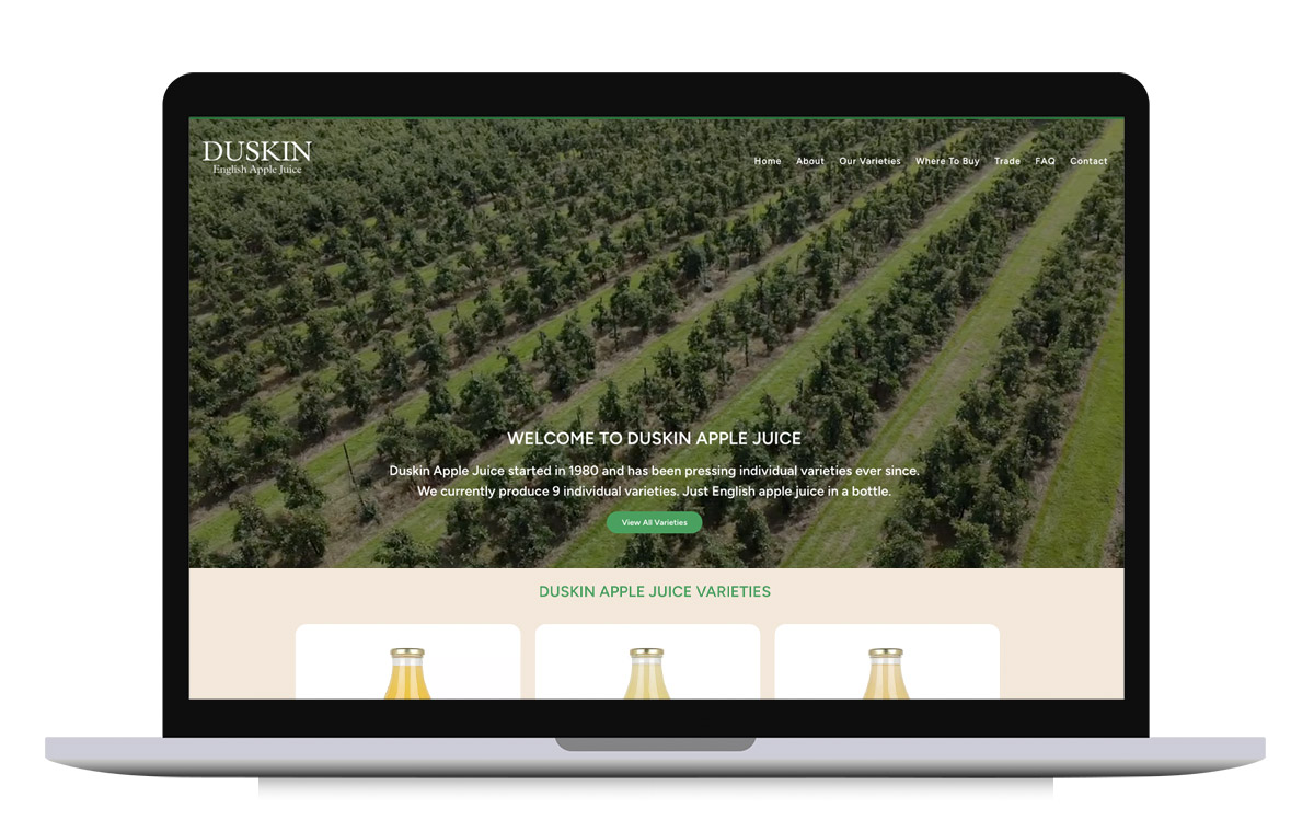 Duskin Apple Juice – Web design & Photography